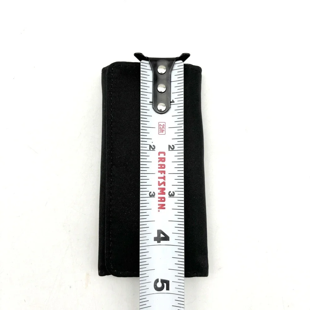 Vintage 90s Black Nylon 6 Ring Keytainer Key Wallet Unisex